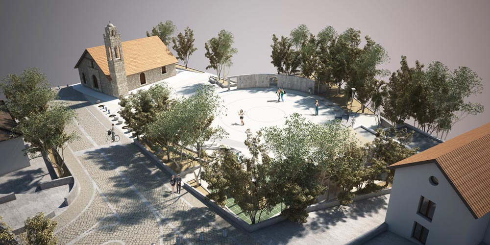 Korakou village, square